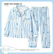 Sanrio Cinnamoroll Pajamas Kids Kuromi My Melody Hello Kitty Home Clothes Winter Cartoon Anime Cute Long Sleeve Gift for Girls